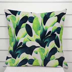 Biante Dekoračná obliečka na vankúš Rongo RGP-505 Veľké zelené listy 45 x 45 cm