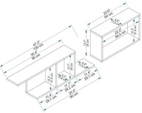 Nástenná polica NEWRA 35x150 cm hnedá