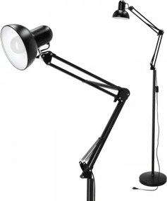 Flexibilná stojacia lampa AURIQ 1xE27/60W/230V 184 cm čierna