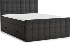 Antracitová boxspring posteľ s úložným priestorom 160x200 cm Tasca – Maison de Rêve