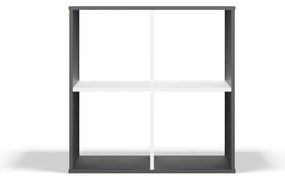 Regál Malax 2x2 74 cm antracit/bílý
