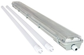 Svietidlo + 2x LED trubica - T8 - 120cm - 18W - neutrálna biela - SADA