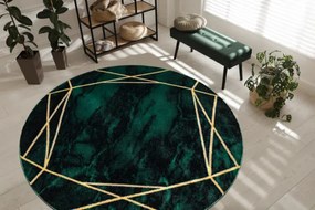 Koberec EMERALD exkluzívny 1022 kruh - glamour, marmur, geometrický zelený/zlatý