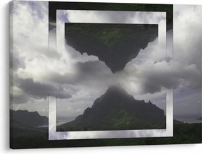 Obraz - Hory na Islande, geometrická koláž (70x50 cm)