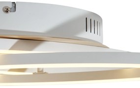 Stropné svietidlo biele s drevom vrátane LED 3-krokové stmievateľné 2-svetlá - Kane