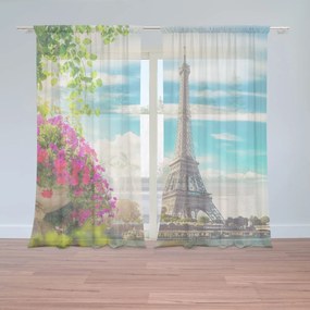 Sablio Záclony Paríž Eiffelova veža Mraky: 2ks 150x250cm