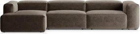 Hnedá rohová pohovka (ľavý roh/s leňoškou) Bergamo – Cosmopolitan Design
