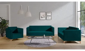 Sedacia súprava Denim 3+2+1, Dostupné poťahy: Solo 263, Farby nožičiek: biely lesk