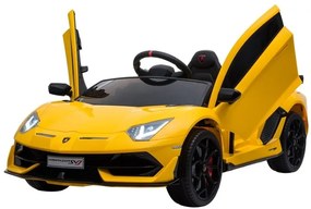 LEAN CARS  ELEKTRICKÉ AUTÍČKO LAMBORGHINI AVENTADOR - NELAKOVANÉ - ŽLTÉ- 2x45W - 1x12V7Ah - 2021