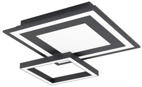 EGLO LED prisadené stropné svetlo SAVATARILA-C, 20W, teplá biela-studená biela, RGB, čierne