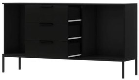 Komoda MEORATI 150x40 cm, čierna/dub artisan