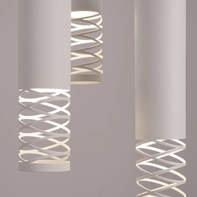 Závesné svietidlo Lami, 3x biele kovové tienidlo, o