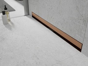 Mexen Flat Wall, sprchový žľab na stenu 2v1, 110 cm, medená matná, 1C30110