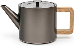 Sivá kanvica na čaj z nehrdzavejúcej ocele so sitkom 1,1 l Duet Narvik – Bredemeijer