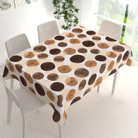 Biante Bavlnený obdĺžnikový obrus Sandra SA-488 Hnedo-béžové designové púpavy 50x100 cm