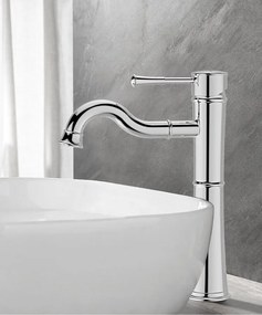 Aqualine Soliter, umývadlová batéria s otočnou hubicou, bez výpusti, ECO miešacia kartuša, chróm, DF004-01