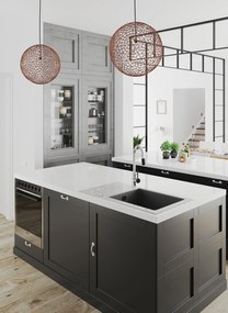 Deante Andante, 1-komorový sklo-granitový drez 780x488x220 mm, šedá-grafitová, DEA-ZSN_GL1C