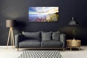 Skleneny obraz More hory príroda 125x50 cm