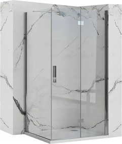 Obdĺžnikový sprchový kút REA MOLIER 100/dverex80/zástena cm, chróm/transparent - bez vaničky