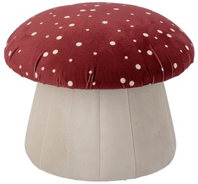Červeno-biely zamatový detský puf Lue - Bloomingville Mini