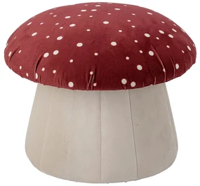 Červeno-biely zamatový detský puf Lue - Bloomingville Mini