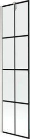 Mexen Next, 1-krídlová vaňová zástena 50 x 150 cm, 6mm číre sklo - čierny vzor, oceľová, 895-050-000-00-77-97