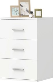 HOMCOM nočný stolík s 3 zásuvkami, spálňový príručný stolík, MDF, biely | Aosom