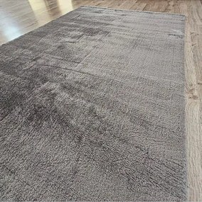 Sivý plyšový koberec Plush Deluxe – vysoký vlas 30 mm Rozmer: 60x100 cm