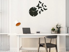 3D nalepovací hodiny Butterfly wenge
