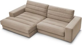 Taupe zamatová rohová pohovka (ľavý roh/s leňoškou) Sierra – Bobochic Paris