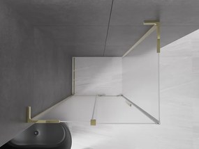Mexen Velar L, sprchový kút s posuvnými dverami 100 x 80 cm, 8mm sklo námraza, zlatá lesklá, 871-100-080-33-50