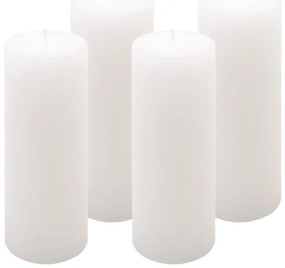 Biela parafínová sviečka rustikálna 20 cm, 90 h, sada 4 ks