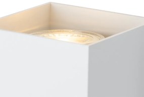 Dizajnová štvorcová nástenná lampa biela - Sabbir