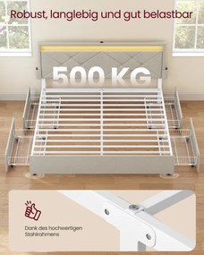 Manželská postel s LED osvetlením 160 cm RMB828LH01