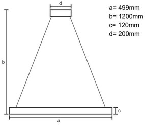 LED Stmievateľný luster na lanku LED/90W/230V 3000-6500K chróm + diaľkové ovládanie