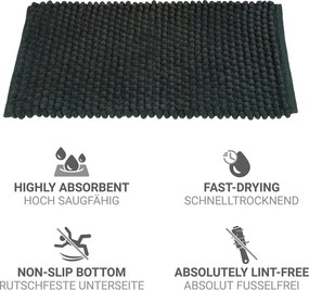 Tmavozelená textilná kúpeľňová predložka 50x80 cm Solivo – Wenko