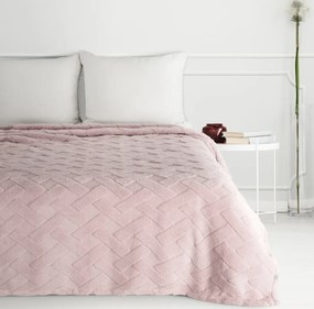 Deka Caro ružová 150x200 cm – mäkká prešívaná deka na posteľ alebo gauč