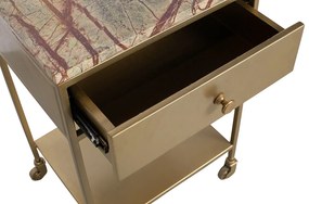 Odkladací stolík na kolieskach clinic 68 x 45 x 35 cm zlatý MUZZA