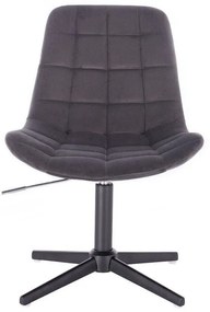 LuxuryForm DESIGN Stolička PARIS VELUR na čiernom kríži - šedá