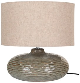 Khaki keramická stolová lampa s textilným tienidlom (výška 44 cm) Oldham – House Nordic
