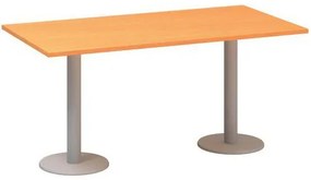 Konferenčný stôl Alfa 400 so sivým podnožím, 160 x 80 x 74,2 cm, dezén buk Bavaria