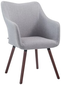 Design-Shop Stolička Mack látka, nohy orech - Sivá
