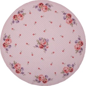 Ružová okrúhla utierka s ružami Dotty Rose - Ø 80 cm