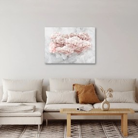 Obraz - Ružové kvety na stene (70x50 cm)
