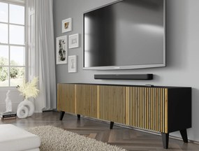 TV skrinka/stolík F 4D 200 Rowanna (dub artisan + čierna). Akcia -22%. Vlastná spoľahlivá doprava až k Vám domov. 1125082