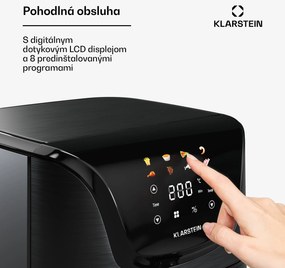Klarstein AeroVital Deluxe teplovzdušná fritéza, 1700 W, 8 programov, vrátane príslušenstva, 200°C, Časovač
