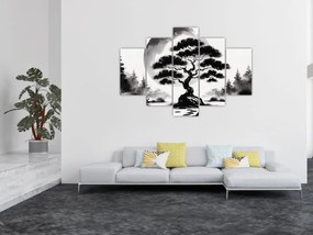 Obraz – Čiernobiela bonsai (150x105 cm)