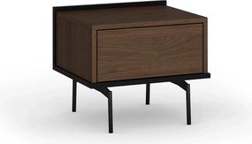 Nočná skrinka Zenar so zásuvkou 50 cm - elegantný orech / čierna