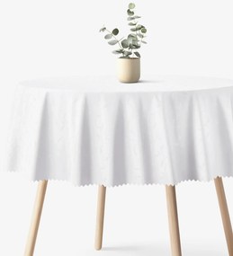 Goldea sviatočný okrúhly teflónový obrus - biely s veľkými ornamentmi Ø 140 cm