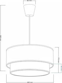 Brilagi-LED Detský luster na lanku BOBO 1xE27/60W/230V pr.40 cm krém./modrá/medvedík